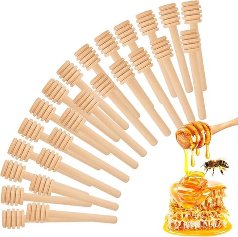 100 PCS Wooden Honey Dipper Sticks, 3 Inch Honey Sticks Mini Honeycomb Sticks, Mini Honey Dipper Honey Stirrers for Honey Jar Dispense Drizzle Honey and Wedding Party Favors Gift in Saudi Arabia