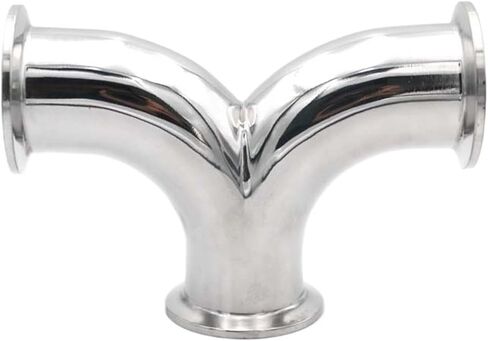 3/4"-4 Clamp Double ElbowTube OD 19mm-102mm SS304 Stainless Steel Sanitary Y-Shaped Elbow 3 Way Pipe Fitting Homebrew(45mm Ferrule 64) in Saudi Arabia
