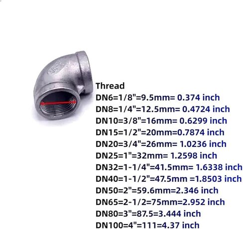 1pc Elbow 90 Degree Angled F/F Stainless Steel SS 304 Female*Female Threaded Pipe Fittings(3/4") in Saudi Arabia