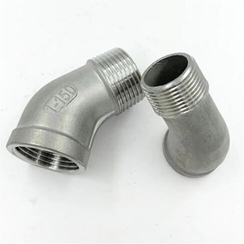 1/4 "3/8" 1/2 "3/4" 1 "1-1/4" 1-1/2" 2" BSPT أنثى إلى ذكر 45 درجة الكوع موصل المقرنة 304 تركيب الأنابيب غير القابل للصدأ (2") in Kuwait