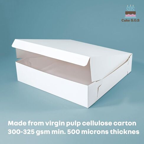 19x14x4 1/2 inches White Cake box, Premium Bakery Boxes, One piece, Perfect for packaging and selling cakes, donuts, cookies, and muffins (12-Pack) in Saudi Arabia