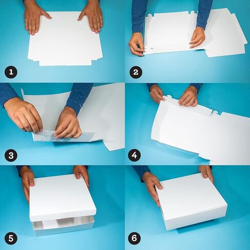 19x14x4 1/2 inches White Cake box, Premium Bakery Boxes, One piece, Perfect for packaging and selling cakes, donuts, cookies, and muffins (12-Pack) in Saudi Arabia