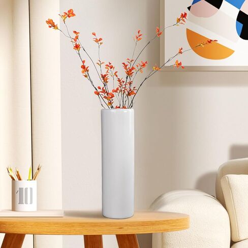 White Ceramic Flower Vases,12 Inch Tall Modern Textured Vases for Pampas Grass Flower, Minimalist Large Vase for Home Decor,Farmhouse,Shelf,Table Centerpieces,Living Room Decorations in Saudi Arabia