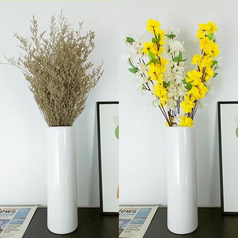 White Ceramic Flower Vases,12 Inch Tall Modern Textured Vases for Pampas Grass Flower, Minimalist Large Vase for Home Decor,Farmhouse,Shelf,Table Centerpieces,Living Room Decorations in Saudi Arabia
