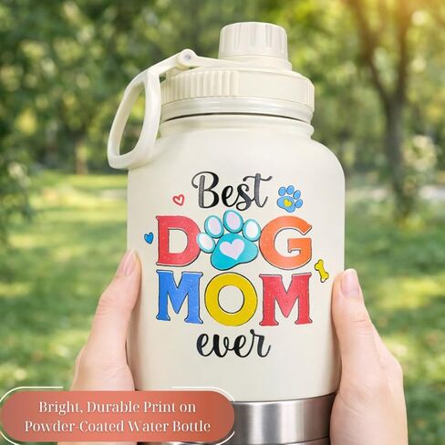 Dog Mom Mothers Day Gifts, Dog Mothers Day Gifts from Dogs for Dogmom, Stainless Steel Water Bottle with Detachable Dog's Bowls, Cute Dogs Mom Water Bottle for Walks and Hiking in Saudi Arabia