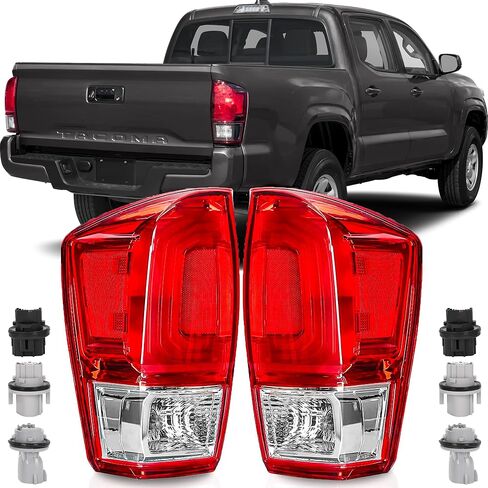 Tail Lights Assembly Pair for 2016 2017 2018 2019 2020 2021 2022 2023 Toyota Tacoma Taillights Rear Back Brake Lamps Left Driver and Right Passenger Side,Black Housing Clear Lens with Black Bezel in Saudi Arabia
