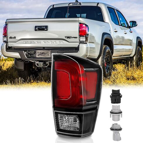Tail Lights Assembly Pair for 2016 2017 2018 2019 2020 2021 2022 2023 Toyota Tacoma Taillights Rear Back Brake Lamps Left Driver and Right Passenger Side,Black Housing Clear Lens with Black Bezel in Saudi Arabia
