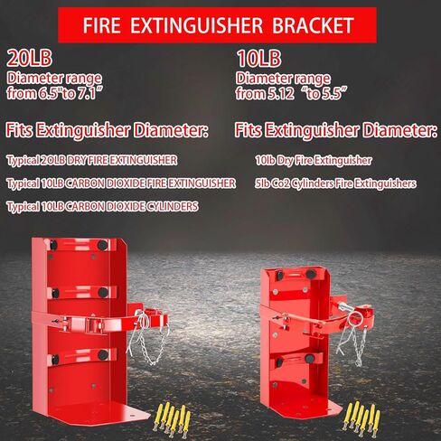 Fire Extinguisher Mount,Fits 20lb Dry/10lb Co2 Extinguisher, Heavy Duty Fire Extinguisher Holder Perfect for Wall Mount,for School Home Garage Laboratory and Vehicle (20LBS) in Saudi Arabia