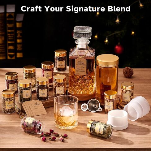 مجموعة هدايا ComboJoy Whisky Infusion Kit للرجال - 12 مكونًا طبيعيًا، الدورق، وعاء التسريب، الزجاج، قالب الثلج - مجموعة منقوع الويسكي والبوربون والروم والكوكتيل من أجله، والأب، والزوج in Saudi Arabia