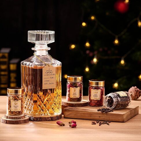 مجموعة هدايا ComboJoy Whisky Infusion Kit للرجال - 12 مكونًا طبيعيًا، الدورق، وعاء التسريب، الزجاج، قالب الثلج - مجموعة منقوع الويسكي والبوربون والروم والكوكتيل من أجله، والأب، والزوج in Saudi Arabia