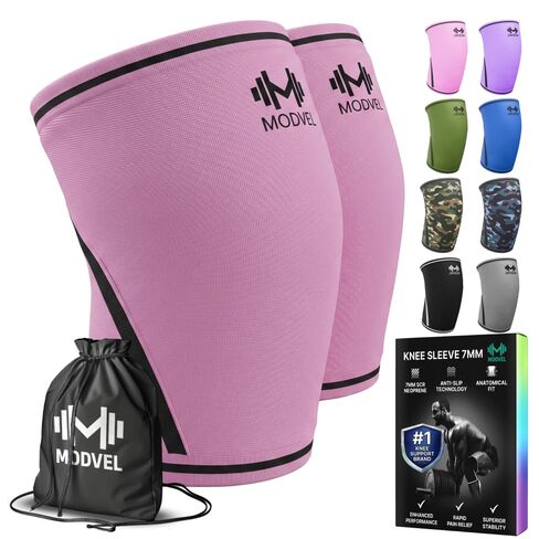 Modvel 7mm Neoprene Knee Sleeves for Men & Women Weightlifting & Powerlifting – Compression Knee Sleeve Support for Squats, Gym, Training – USPA, IPL Approved – Medium Black (Pair) in Saudi Arabia