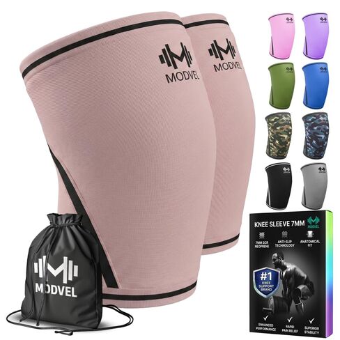 Modvel 7mm Neoprene Knee Sleeves for Men & Women Weightlifting & Powerlifting – Compression Knee Sleeve Support for Squats, Gym, Training – USPA, IPL Approved – Medium Black (Pair) in Saudi Arabia