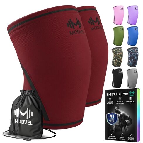 Modvel 7mm Neoprene Knee Sleeves for Men & Women Weightlifting & Powerlifting – Compression Knee Sleeve Support for Squats, Gym, Training – USPA, IPL Approved – Medium Black (Pair) in Saudi Arabia