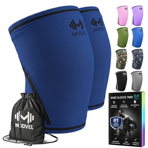 Modvel 7mm Neoprene Knee Sleeves for Men & Women Weightlifting & Powerlifting – Compression Knee Sleeve Support for Squats, Gym, Training – USPA, IPL Approved – Medium Black (Pair) in Saudi Arabia