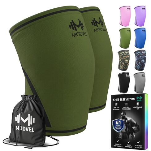 Modvel 7mm Neoprene Knee Sleeves for Men & Women Weightlifting & Powerlifting – Compression Knee Sleeve Support for Squats, Gym, Training – USPA, IPL Approved – Medium Black (Pair) in Saudi Arabia