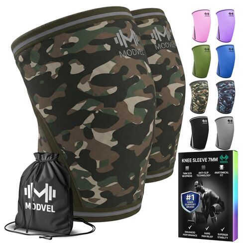 Modvel 7mm Neoprene Knee Sleeves for Men & Women Weightlifting & Powerlifting – Compression Knee Sleeve Support for Squats, Gym, Training – USPA, IPL Approved – Medium Black (Pair) in Saudi Arabia
