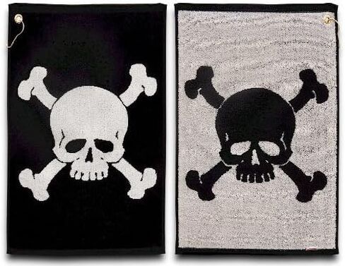 JP Lann Player Supreme Golf and Utility Sports Towel (16" x 24") (Skull & Crossbones) in Saudi Arabia