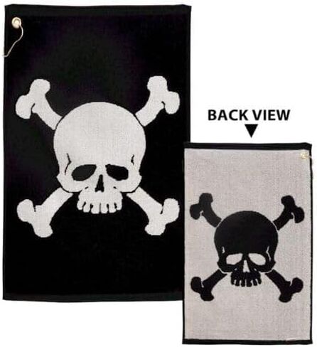JP Lann Player Supreme Golf and Utility Sports Towel (16" x 24") (Skull & Crossbones) in Saudi Arabia