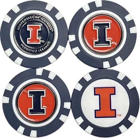 NCAA Illinois Fighting Illini Golf Poker Chips with Double-Sided Ball Markers (4PK) in Saudi Arabia