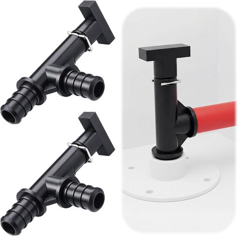 novabright 2 حزمة 1/2 بوصة Pex Rv صمام تصريف منخفض النقطة 90 درجة Rv صمامات تصريف منخفضة النقطة خط المياه تركيب الأنابيب البلاستيكية المتينة لقوارب مقطورات التخييم (أسود) in Kuwait