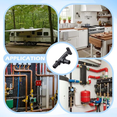 novabright 2 حزمة 1/2 بوصة Pex Rv صمام تصريف منخفض النقطة 90 درجة Rv صمامات تصريف منخفضة النقطة خط المياه تركيب الأنابيب البلاستيكية المتينة لقوارب مقطورات التخييم (أسود) in Kuwait