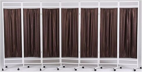 Mobile Medical Privacy Screen, 3/4/5/6/7/8 Panels, Portable Room Divider with Wheels, 1.8M High Foldable Room Divider for Hospital/Office/Beauty Salon (Color:Blue, Size:8 in Saudi Arabia