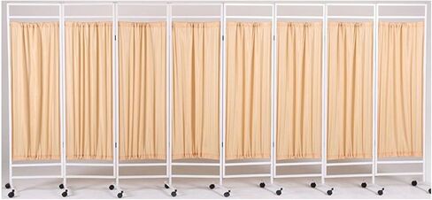 Mobile Medical Privacy Screen, 3/4/5/6/7/8 Panels, Portable Room Divider with Wheels, 1.8M High Foldable Room Divider for Hospital/Office/Beauty Salon (Color:Blue, Size:8 in Saudi Arabia