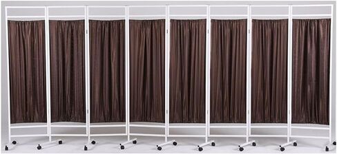 Mobile Medical Privacy Screen, 3/4/5/6/7/8 Panels, Portable Room Divider with Wheels, 1.8M High Foldable Room Divider for Hospital/Office/Beauty Salon (Color:Blue, Size:8 in Saudi Arabia