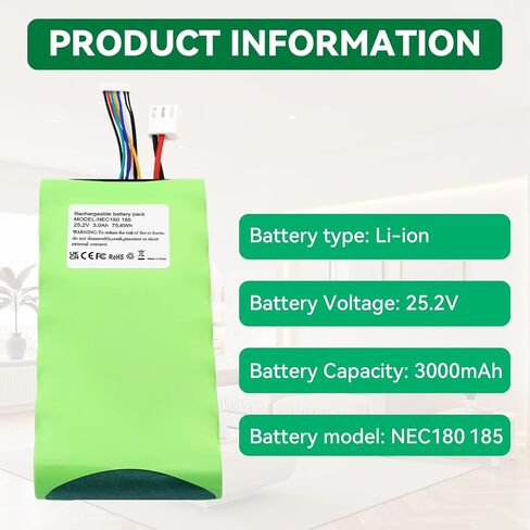 Replacement for Eureka BP25220F Battery, Compatible with Eureka NEC180 NEC185 RapidClean Pro Cordless Stick and Handheld Vacuum Cleaner Upgrade Rechargeable li ion Battery Model BP25220F 25.2V 3000mAh in Saudi Arabia