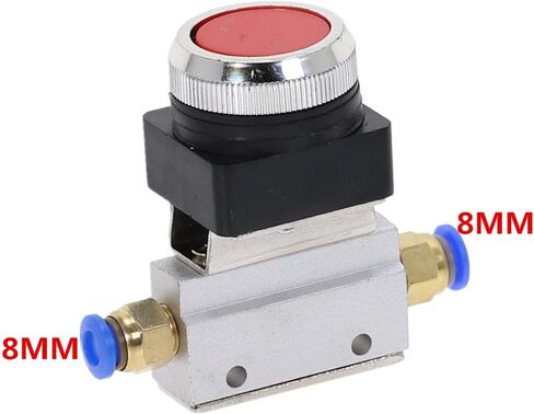 air Pneumatic Valve Toggle Switch, 1 Piece Mechanical Valve 1/8" Thread 2 Position 3 Way Red Flat Push Button Momentary Pneumatic Valve MOV-321PP (Color : 8MM) in Saudi Arabia