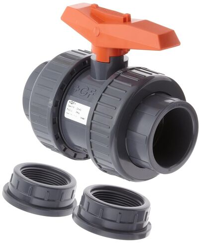 صمام كروي PVC True Union، قطعتان، مقعد PTFE، ختم FPM، مقبس 2 بوصة/NPT ملولب in Kuwait