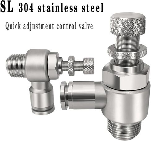 SL304 stainless steel pneumatic quick coupling hose 12mm M5" 1/8" 1/4" 3/8" 1/2 air speed control valve acceleration valve(3/8") in Saudi Arabia