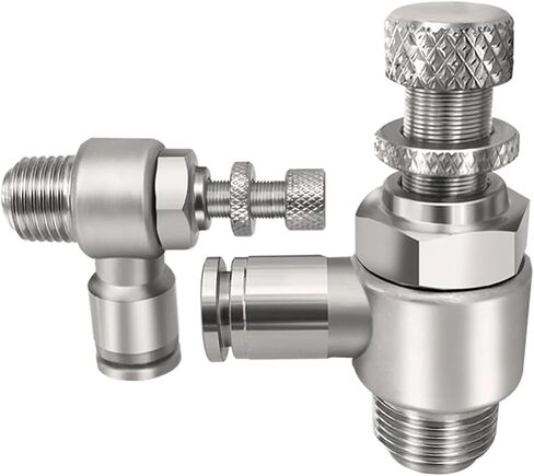 SL304 stainless steel pneumatic quick coupling hose 12mm M5" 1/8" 1/4" 3/8" 1/2 air speed control valve acceleration valve(3/8") in Saudi Arabia