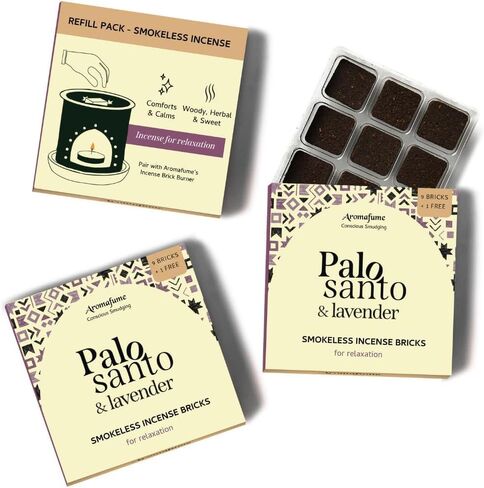 Palo Santo & White Sage Smokeless Incense Bricks Refill | 3 x 9 Bricks | Aromatherapy | Smudging | Made with Essential Oils | Natural Air fresheners for Home | Spiritual Meditation Accessories in Saudi Arabia