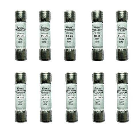 10-Pack New SC-25 SC-25A SC 25A 480Vac Time Delay Fuse,BP/SC-25A Current Limiting Class G Rejection Cartridge Fuses in Kuwait