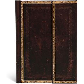 دفتر يوميات مغربي أسود مبطن للغاية، 144 صفحة، 120 جرام في المتر المربع من Paperblanks (مجموعة الجلود القديمة) in Kuwait