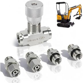 STB-G3/8 3/8" L08 Hydraulic Flow Control Valve with M14 Connection Fit for Mini Excavators Bidirectional Valve 5pcs in Kuwait