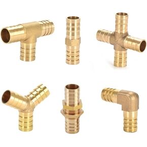 Fittings Connector Copper Pagoda Fuel Water Tube Brass Pipe Coupler Adapter For 4mm 5 6 8 10 12 2-Way/Elbow/Y-3-way 10Pcs(10pcs-Elbow,OD 10 MM_OTHER) in Saudi Arabia