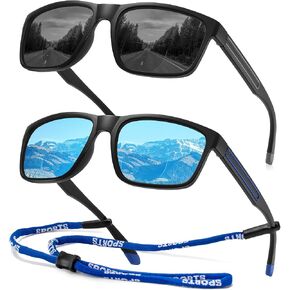 Madison Avenue 2 Pack Bifocal Reading Sunglasses for Men, Sport Sunglass Readers with Strap, UV400 Protection in Saudi Arabia