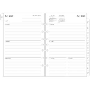 newestor 2025 Weekly & Monthly Planner Refill, 5-1/2" x 8-1/2", Runs from January 2025 to December 2025, Ruled Daily Blocks, Classic/Desk Size 4, 7-Hole Punched in Saudi Arabia