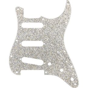 زجاج هجين/جليتر ستراتوكاستر S/S/S Pickguard، فضي لامع in Kuwait