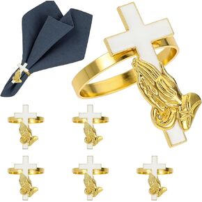 Dove Cross Napkin Rings Set of 20 Gold Metal Peace Dove Religious Napkin Holders for Baptism Church Wedding Baby Shower Decor,Christian Table Setting for Holiday Gatherings & Family Daily in Kuwait