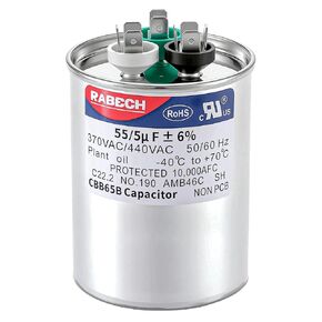 55/5uF 55/5MFD AC Capacitor CBB65B 55 5 uF MFD 55+5uF 370V/440V Round Dual Run Start A/C Capacitors ±6% for Air Conditioner in Kuwait
