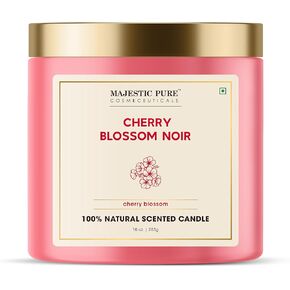Majestic Pure Candle Cherry Blossom، شمعة معطرة طبيعية، برطمان كبير سعة 10 أونصة مع احتراق يصل إلى أكثر من 45 ساعة، يمكن تقديمها كهدية in Kuwait