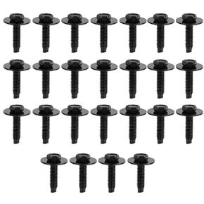 25pcs M6-1.0 x 25mm Car Rear/Front Bumper Hex Bolts, M6 Screw 10mm Bolt with 19.5mm Washer for Automotive Bumper Fender Splash Shield in Kuwait