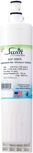 SGF-W80 Rx Pharmaceutical Replacement water filter for Whirlpool 4396508 4396510 EDR5RXD1, FILTER 5 by Swift Green Filters (1pack) in Saudi Arabia