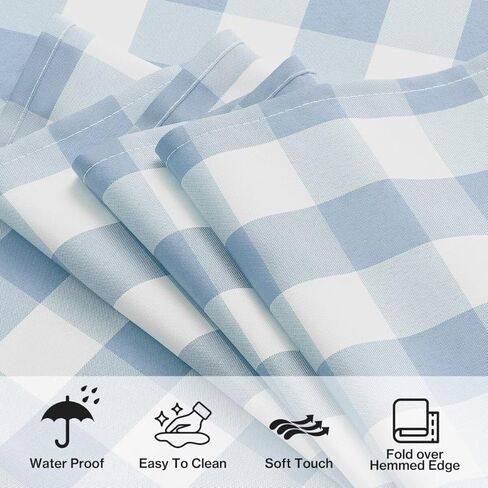 Checkered Tablecloth Rectangle Gingham Table Cloths Waterproof Wrinkle Free Buffalo Plaid Table Covers Washable for Dining, Parties & Outdoor Picnic(Light Blue,52"×70") in Saudi Arabia