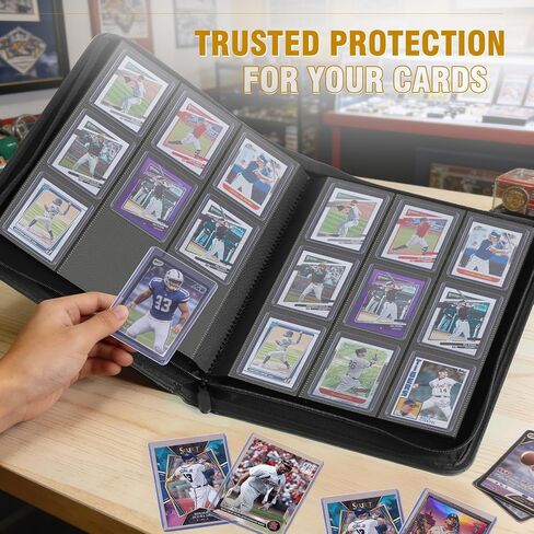 Trading Card Binder—Top Loader Binder for Trading & Sports Cards – Holds 288 Toploaders (3x4"), 9-Pocket Toploader Binder for MTG, TCG,Sports Cards (Black) in Saudi Arabia