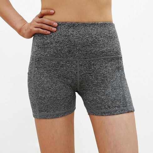 Women's High Waisted Biker Shorts 4" - Active Workout Yoga Running Shorts with Pockets in Saudi Arabia