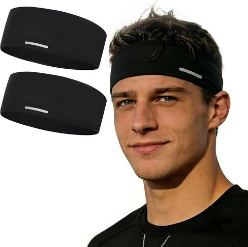 Sukeen Lightweight Sports Headbands for Men, Moisture Wicking Sweat Bands Headbands Non-Slip, Reflective MensHeadband for Running Gym Fitness in Saudi Arabia